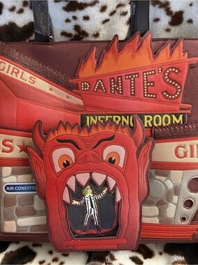 Loungefly Red & Orange Beetlejuice Inferno Room Tote